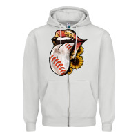 Dove Grey Baseball Tongue Zipper Hoodie - Jasminsmagicworld