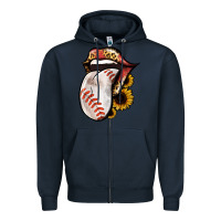 Navy Baseball Tongue Zipper Hoodie - Jasminsmagicworld