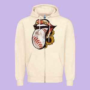 Baseball Tongue Zipper Hoodie Designed By Jasminsmagicworld