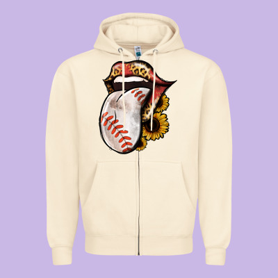 Baseball Tongue Zipper Hoodie Designed By Jasminsmagicworld