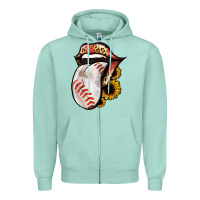 Seafoam Baseball Tongue Zipper Hoodie - Jasminsmagicworld