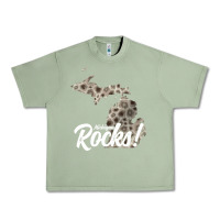 Oil Green great lakes shaped men women petoskey stone michigan rocks pullover ho Urban Heavy Tee - linhVisuals