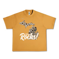 Peanut Butter great lakes shaped men women petoskey stone michigan rocks pullover ho Urban Heavy Tee - linhVisuals