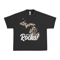 Pigment Black great lakes shaped men women petoskey stone michigan rocks pullover ho Urban Heavy Tee - linhVisuals