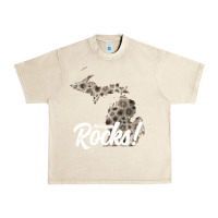Sandshell great lakes shaped men women petoskey stone michigan rocks pullover ho Urban Heavy Tee - linhVisuals