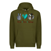 Army Green Peace Love Indians Premium Hoodie - Jasminsmagicworld