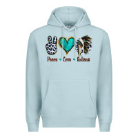 Blue Mist Peace Love Indians Premium Hoodie - Jasminsmagicworld