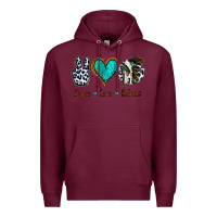 Burgundy Peace Love Indians Premium Hoodie - Jasminsmagicworld