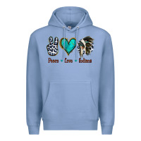Colony Blue Peace Love Indians Premium Hoodie - Jasminsmagicworld