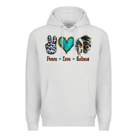 Dove Grey Peace Love Indians Premium Hoodie - Jasminsmagicworld