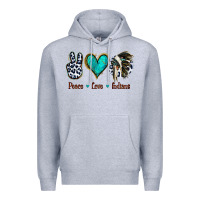 Heather Grey Peace Love Indians Premium Hoodie - Jasminsmagicworld