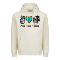 Oatmeal Heather Peace Love Indians Premium Hoodie - Jasminsmagicworld