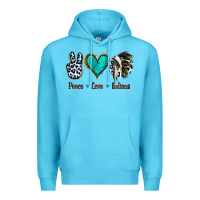 Ocean Blue Peace Love Indians Premium Hoodie - Jasminsmagicworld
