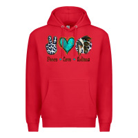 Red Peace Love Indians Premium Hoodie - Jasminsmagicworld