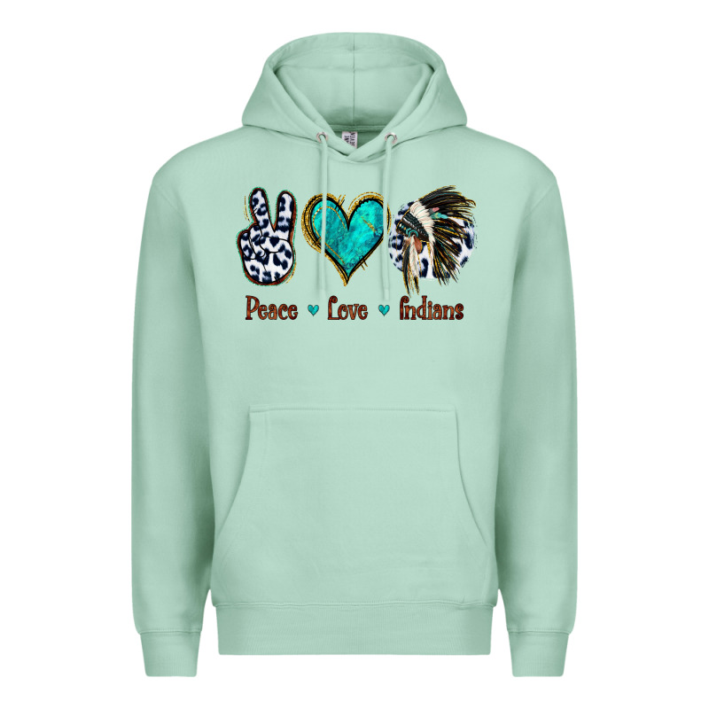 Peace Love Indians Premium Hoodie by Jasminsmagicworld | Teevron