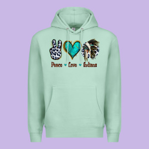 Peace Love Indians Premium Hoodie Designed By Jasminsmagicworld