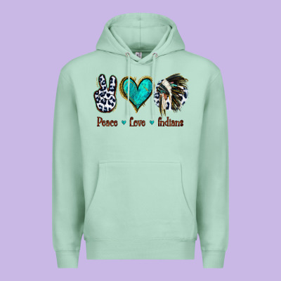 Peace Love Indians Premium Hoodie Designed By Jasminsmagicworld