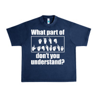 Navy funny sign language gift men women hand symbol interpreter t shirt Urban Heavy Tee - linhVisuals