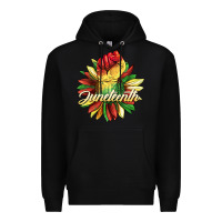 Black juneteenth fist sunflower Premium Hoodie - BarkalooDesign