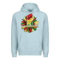 Blue Mist juneteenth fist sunflower Premium Hoodie - BarkalooDesign