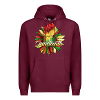 Burgundy juneteenth fist sunflower Premium Hoodie - BarkalooDesign