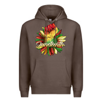 Coffee juneteenth fist sunflower Premium Hoodie - BarkalooDesign
