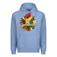 Colony Blue juneteenth fist sunflower Premium Hoodie - BarkalooDesign