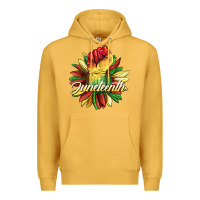 Mustard juneteenth fist sunflower Premium Hoodie - BarkalooDesign