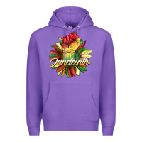Purple juneteenth fist sunflower Premium Hoodie - BarkalooDesign