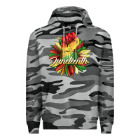 Slate Camo juneteenth fist sunflower Premium Hoodie - BarkalooDesign