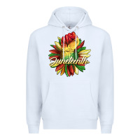 White juneteenth fist sunflower Premium Hoodie - BarkalooDesign