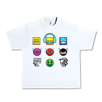 White geometry dash insane Urban Heavy Tee - linhVisuals