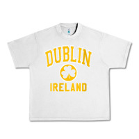 Lunar Rock womens dublin ireland varsity style shamrock green with amber print v Urban Heavy Tee - linhVisuals