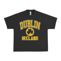 Pigment Black womens dublin ireland varsity style shamrock green with amber print v Urban Heavy Tee - linhVisuals