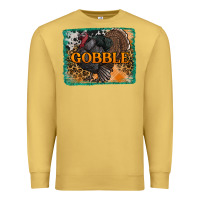 Antique Gold thanksgiving turkey gobble with background Premium Sweatshirt - RanaPortraitStore