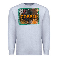 Heather Grey thanksgiving turkey gobble with background Premium Sweatshirt - RanaPortraitStore