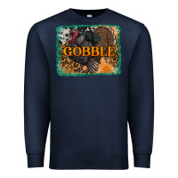 Navy thanksgiving turkey gobble with background Premium Sweatshirt - RanaPortraitStore