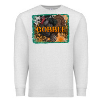 Oatmeal Heather thanksgiving turkey gobble with background Premium Sweatshirt - RanaPortraitStore