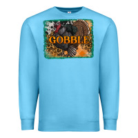 Ocean Blue thanksgiving turkey gobble with background Premium Sweatshirt - RanaPortraitStore