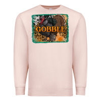 Pale Pink thanksgiving turkey gobble with background Premium Sweatshirt - RanaPortraitStore