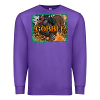 Purple thanksgiving turkey gobble with background Premium Sweatshirt - RanaPortraitStore