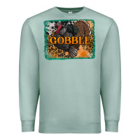 Seafoam thanksgiving turkey gobble with background Premium Sweatshirt - RanaPortraitStore