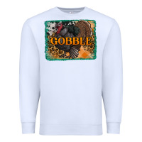 White thanksgiving turkey gobble with background Premium Sweatshirt - RanaPortraitStore