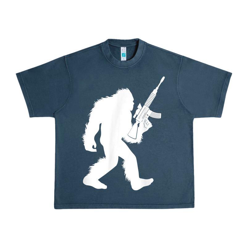 Bigfoot With Rifle Sasquatch 2nd Amendment Gun T Shirt Urban Heavy Tee by linhVisuals | Teevron