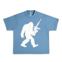 Pebble Blue bigfoot with rifle sasquatch 2nd amendment gun t shirt Urban Heavy Tee - linhVisuals