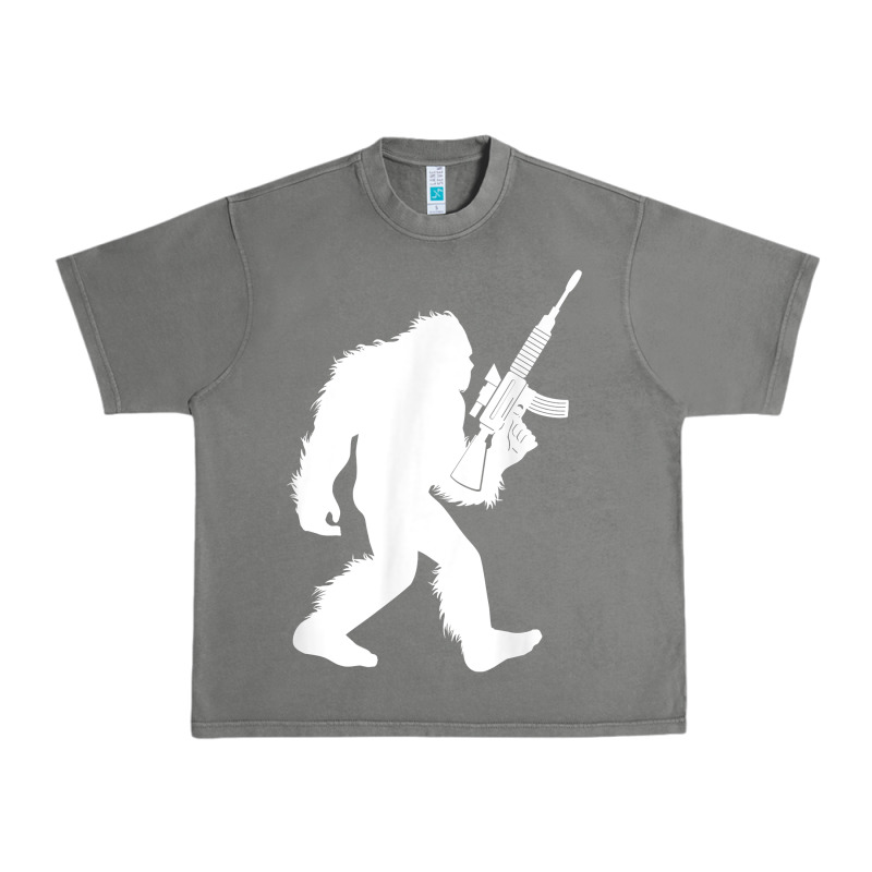 Bigfoot With Rifle Sasquatch 2nd Amendment Gun T Shirt Urban Heavy Tee by linhVisuals | Teevron