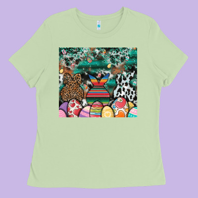 Easter Ladies Tee Designed By Cowhidedigitalart