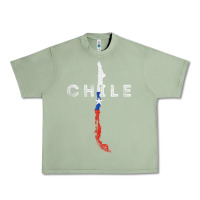Oil Green chilean map and flag   distressed chile souvenir t shirt Urban Heavy Tee - linhVisuals