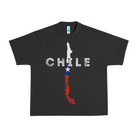 Chilean Map And Flag   Distressed Chile Souvenir T Shirt Urban Heavy Tee | Teevron