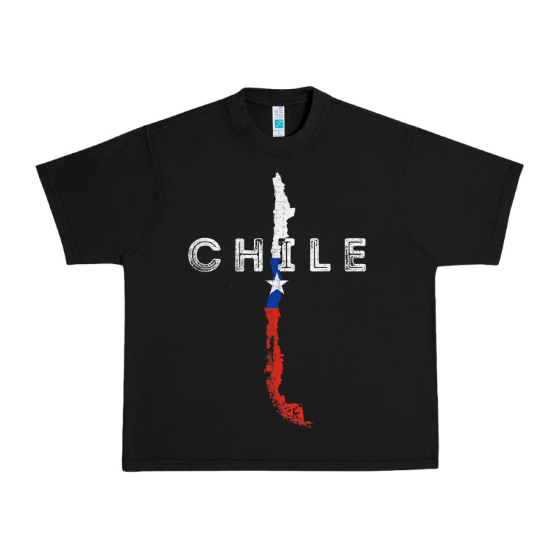 Chilean Map And Flag   Distressed Chile Souvenir T Shirt Urban Heavy Tee by linhVisuals | Teevron